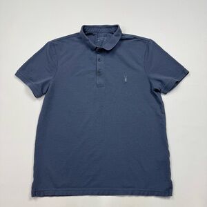 All Saints Reform Blue Polo Short Sleeve Size Large